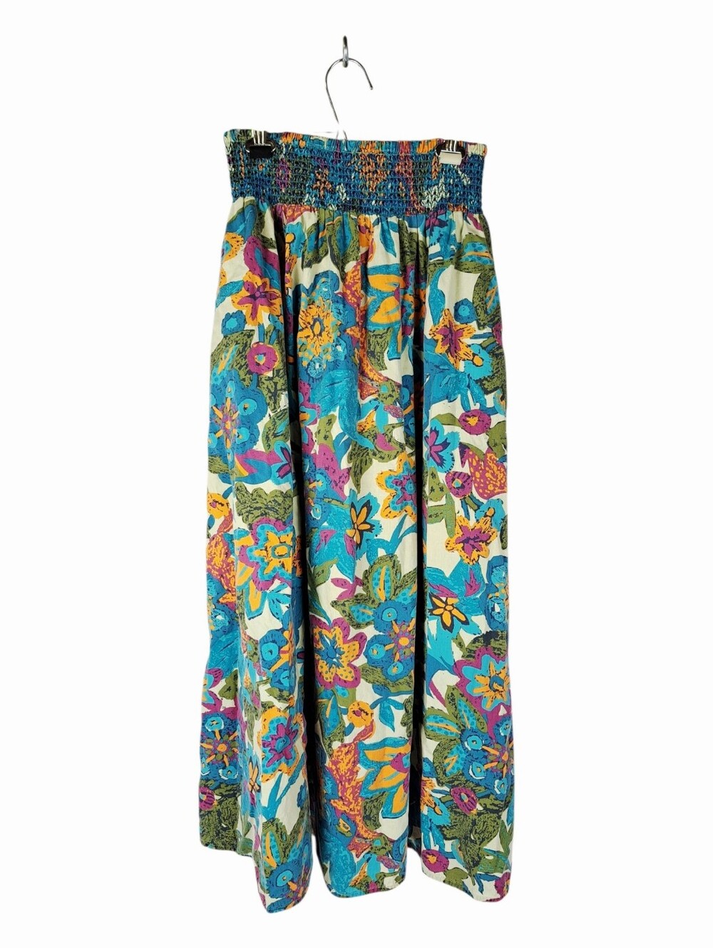 House of Harlow 1960 Boho Floral Print Smocked Waist Maxi Skirt Medium Multi